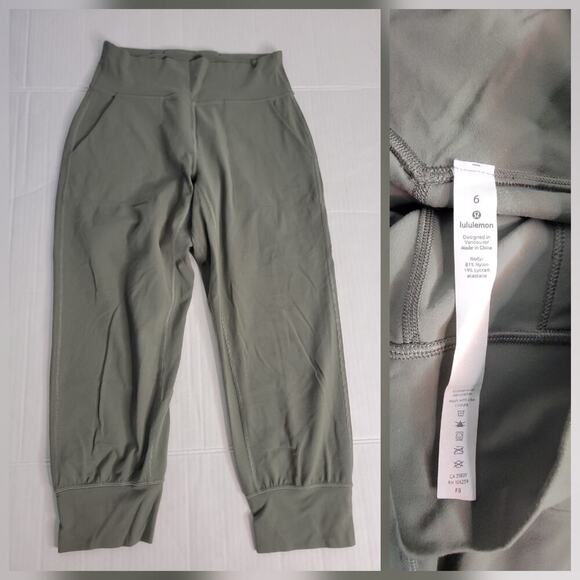Lululemon Align Crop Jogger Size 6 Green 23" High Rise Pockets W6BDRS - Picture 1 of 10